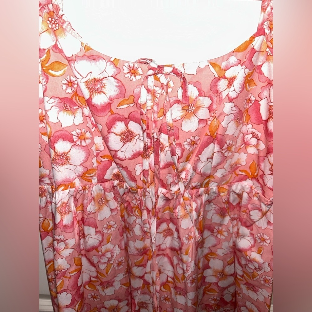 Copper Key Pink and Yellow Floral Dress - Picture 2 of 5